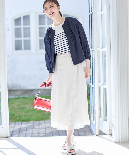 セール】【SALE／手洗い可／夏まで着られる】ラップスカート風