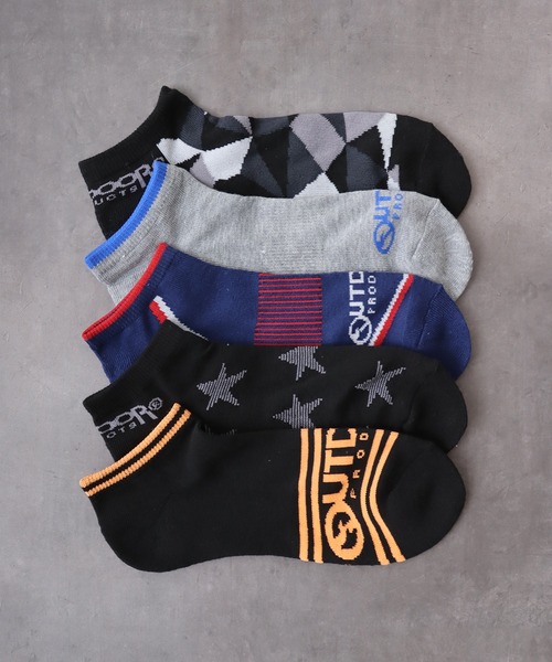 OUTDOOR PRODUCTS(アウトドアプロダクツ)の「OUTDOOR 5足セット ソックス メンズ スニーカーソックス 5P(ソックス/靴下・メンズ・F/A/I/G/B/C/D/E/H/J・FREE)」の2枚目の写真
