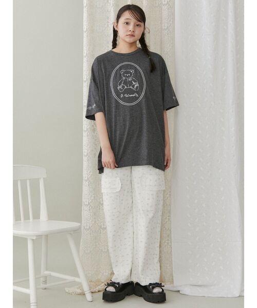 merry jenny（メリージェニー）の「fleeting bear Tシャツ（Tシャツ/カットソー・レディース・グレー/オフホワイト/ピンク・FREE）」の7枚目の写真