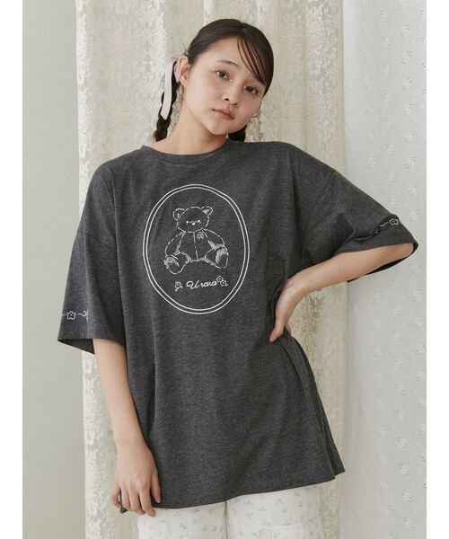 merry jenny（メリージェニー）の「fleeting bear Tシャツ（Tシャツ/カットソー・レディース・グレー/オフホワイト/ピンク・FREE）」の8枚目の写真