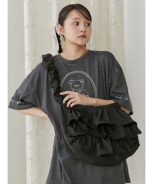 merry jenny（メリージェニー）の「fleeting bear Tシャツ（Tシャツ/カットソー・レディース・グレー/オフホワイト/ピンク・FREE）」の10枚目の写真