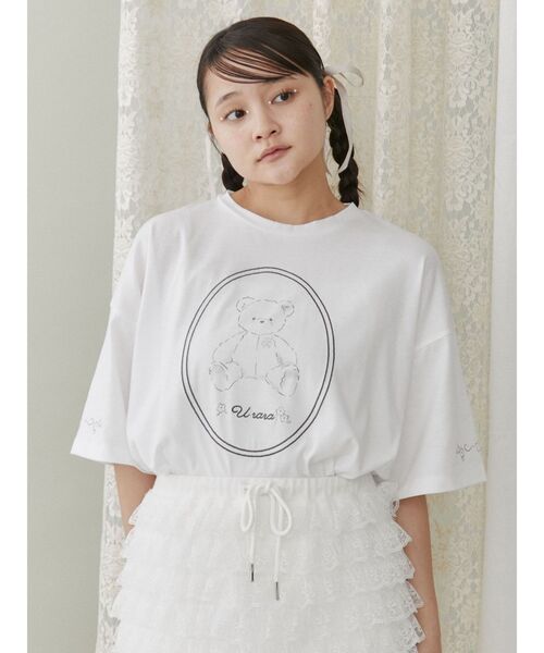 merry jenny（メリージェニー）の「fleeting bear Tシャツ（Tシャツ/カットソー・レディース・グレー/オフホワイト/ピンク・FREE）」の11枚目の写真