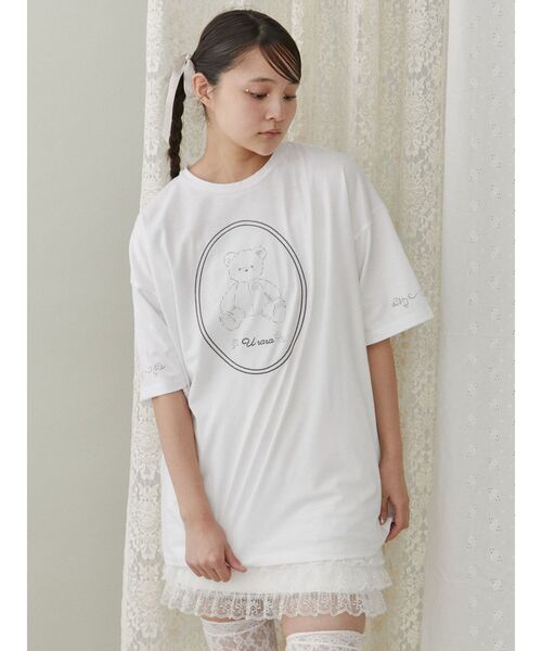merry jenny（メリージェニー）の「fleeting bear Tシャツ（Tシャツ/カットソー・レディース・グレー/オフホワイト/ピンク・FREE）」の12枚目の写真