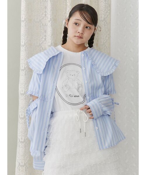 merry jenny（メリージェニー）の「fleeting bear Tシャツ（Tシャツ/カットソー・レディース・グレー/オフホワイト/ピンク・FREE）」の16枚目の写真