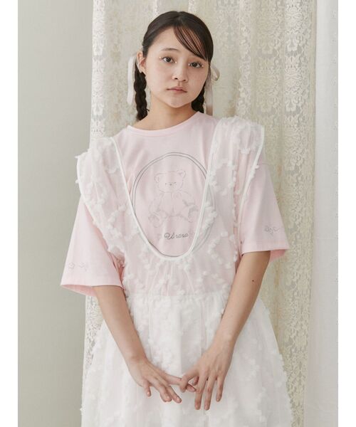 merry jenny（メリージェニー）の「fleeting bear Tシャツ（Tシャツ/カットソー・レディース・グレー/オフホワイト/ピンク・FREE）」の19枚目の写真