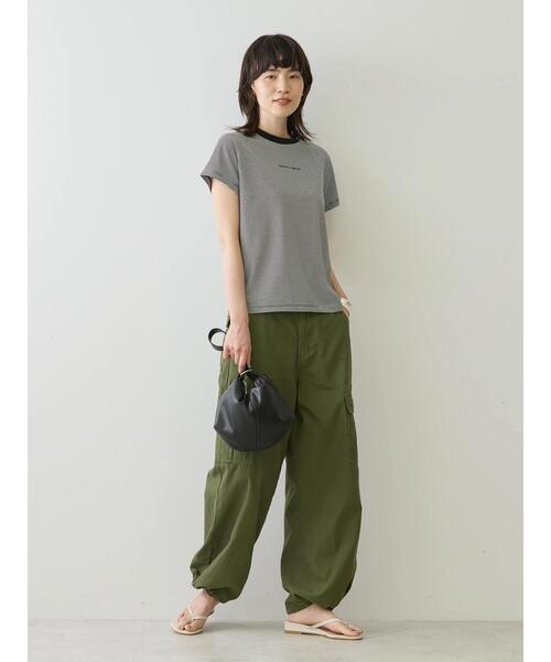AMERICAN HOLIC(アメリカンホリック)の「刺繍ロゴボーダープルオーバー(Tシャツ/カットソー・レディース・モカ/アイボリー・M/L)」の8枚目の写真