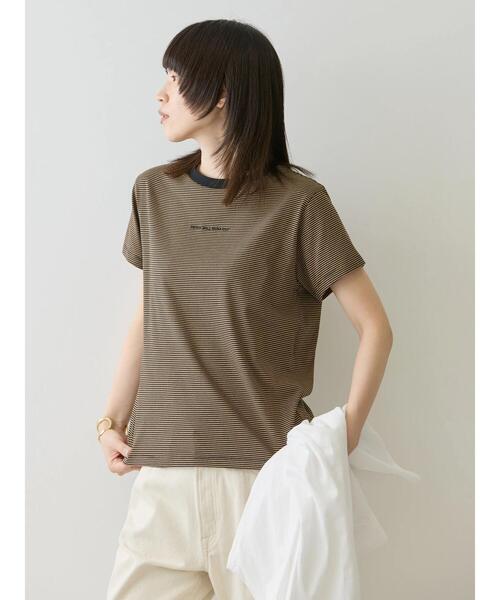 AMERICAN HOLIC(アメリカンホリック)の「刺繍ロゴボーダープルオーバー(Tシャツ/カットソー・レディース・モカ/アイボリー・M/L)」の11枚目の写真