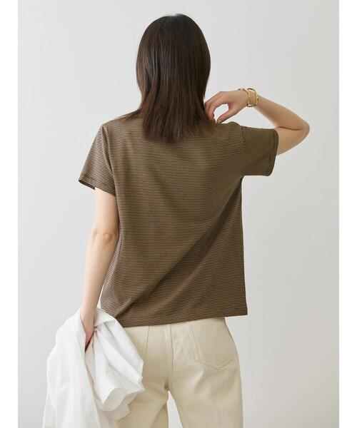 AMERICAN HOLIC(アメリカンホリック)の「刺繍ロゴボーダープルオーバー(Tシャツ/カットソー・レディース・モカ/アイボリー・M/L)」の13枚目の写真