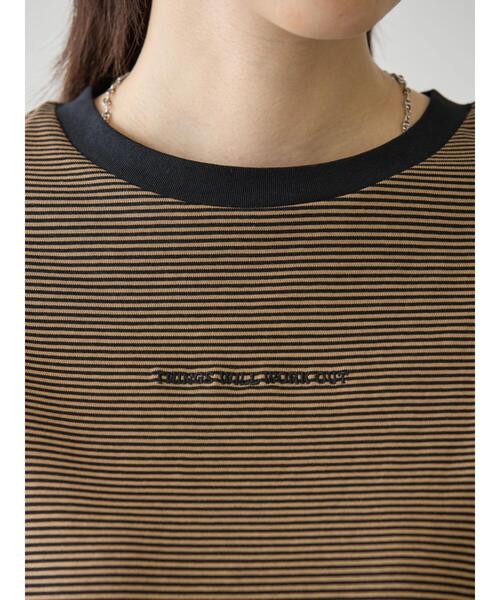 AMERICAN HOLIC(アメリカンホリック)の「刺繍ロゴボーダープルオーバー(Tシャツ/カットソー・レディース・モカ/アイボリー・M/L)」の16枚目の写真