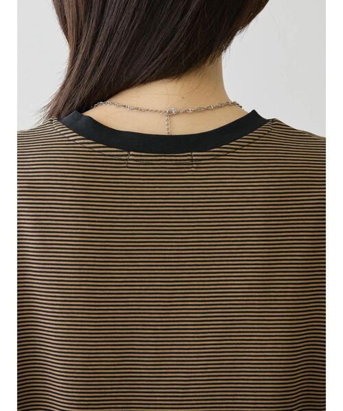 AMERICAN HOLIC(アメリカンホリック)の「刺繍ロゴボーダープルオーバー(Tシャツ/カットソー・レディース・モカ/アイボリー・M/L)」の18枚目の写真