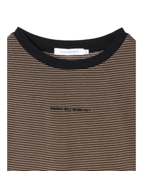 AMERICAN HOLIC(アメリカンホリック)の「刺繍ロゴボーダープルオーバー(Tシャツ/カットソー・レディース・モカ/アイボリー・M/L)」の21枚目の写真