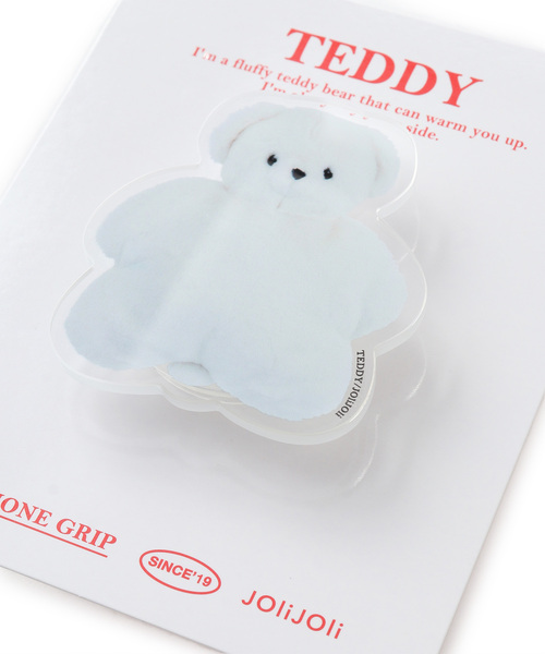 ROPE' PICNIC（ロペピクニック）の「【JOliJOli】TEDDYスマホグリップ（スマホグッズ・レディース・ホワイト/ベージュ・FREE）」の6枚目の写真