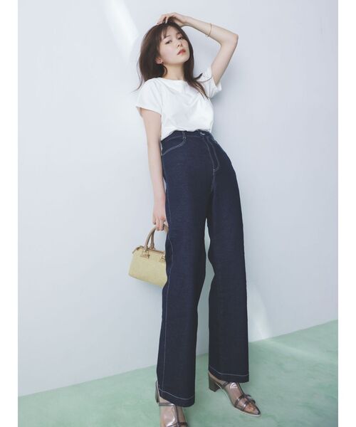 dazzlin（ダズリン）の「【久間田琳加コラボ】バックエンブロイダリーストレートデニムパンツ（デニムパンツ・レディース・ブラック/インディゴブルー・X-SMALL/MEDIUM/SMALL）」の22枚目の写真