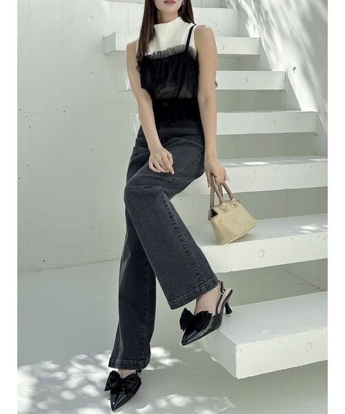 dazzlin（ダズリン）の「【久間田琳加コラボ】バックエンブロイダリーストレートデニムパンツ（デニムパンツ・レディース・ブラック/インディゴブルー・X-SMALL/MEDIUM/SMALL）」の10枚目の写真