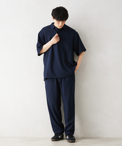 JOURNAL STANDARD relume（ジャーナルスタンダード　レリューム）の「Reflax ウォッシャブル オーバーサイズポロシャツ（ポロシャツ・メンズ・ブラック/オリーブ/ベージュ系その他/ネイビー・MEDIUM/LARGE）」の21枚目の写真