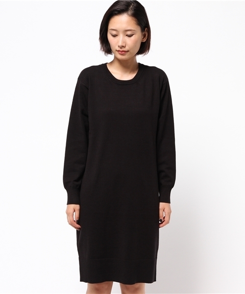 koe（コエ）の「クルーネックニット長袖ワンピース（ワンピース・レディース・グレー/ワインレッド/ブラック/ネイビー・MEDIUM/SMALL/LARGE）」の7枚目の写真