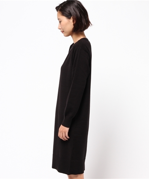 koe（コエ）の「クルーネックニット長袖ワンピース（ワンピース・レディース・グレー/ワインレッド/ブラック/ネイビー・MEDIUM/SMALL/LARGE）」の8枚目の写真