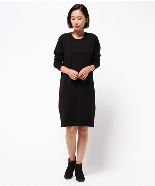 koe（コエ）の「クルーネックニット長袖ワンピース（ワンピース・レディース・グレー/ワインレッド/ブラック/ネイビー・MEDIUM/SMALL/LARGE）」の10枚目の写真