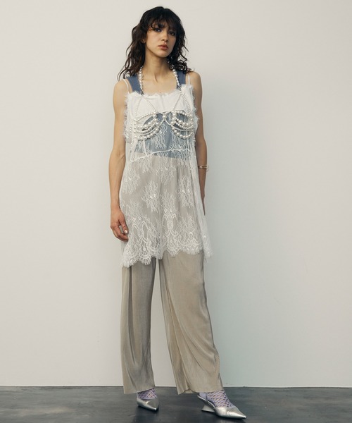 uyu.（ウユ）の「Pleated Loose Wide Slacks / プリーツルーズワイドスラックス【uyu./ウユ】（スラックス・レディース・ピンク/ブラック/アイボリー/ブルー・FREE）」の14枚目の写真