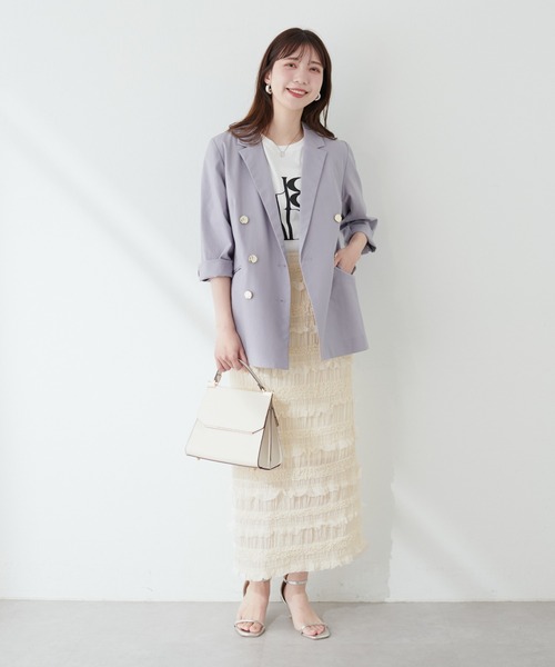 natural couture(ナチュラルクチュール)の「ミニフリルシャーリングレーススカート(スカート・レディース・ブラック/アイボリー・MEDIUM/LARGE)」の10枚目の写真