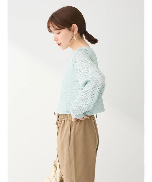 ELENCARE DUE（エレンカーレデュエ）の「・ELENCARE　DUE　2wayメッシュカーディガン（カーディガン/ボレロ・レディース・ミント/オフホワイト/ブラック・FREE）」の22枚目の写真