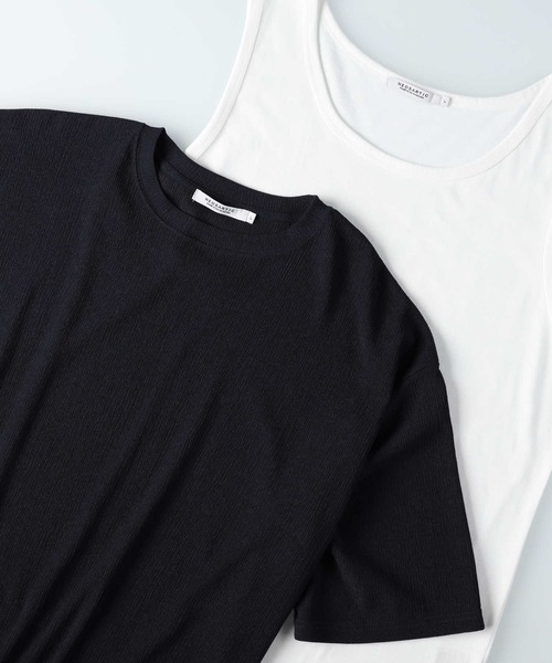 Right-on(ライトオン)の「縦畝ビッグレイヤード(アンサンブル・メンズ・ネイビー/ベージュ・M/L/XL)」の1枚目の写真