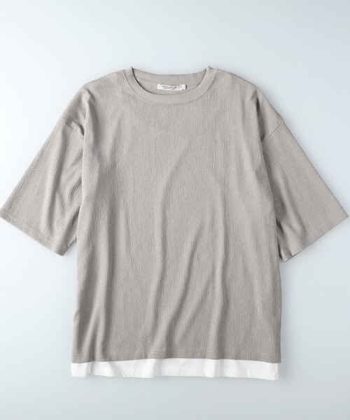 Right-on(ライトオン)の「縦畝ビッグレイヤード(アンサンブル・メンズ・ネイビー/ベージュ・M/L/XL)」の3枚目の写真