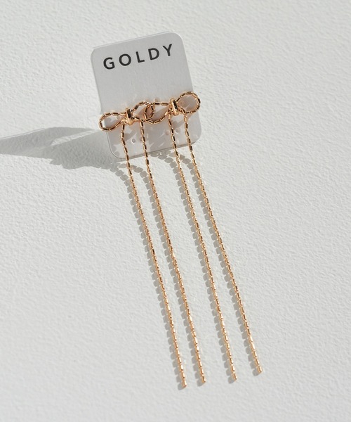 GOLDY(ゴールディ)の「ロング レングス リボン ピアス(ピアス(両耳用)・レディース・ゴールド/ブラック/シルバー・FREE)」の6枚目の写真