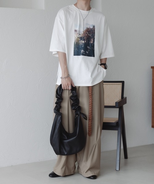 epnok(エプノック)の「シャーリングショルダーBAG(ショルダーバッグ・メンズ・レッド/ブラック/キャメル/ダークブラウン・ONE SIZE)」の11枚目の写真