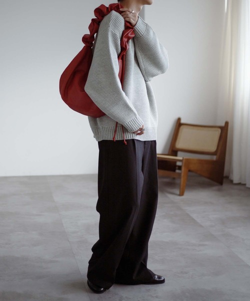 epnok(エプノック)の「シャーリングショルダーBAG(ショルダーバッグ・メンズ・レッド/ブラック/キャメル/ダークブラウン・ONE SIZE)」の18枚目の写真