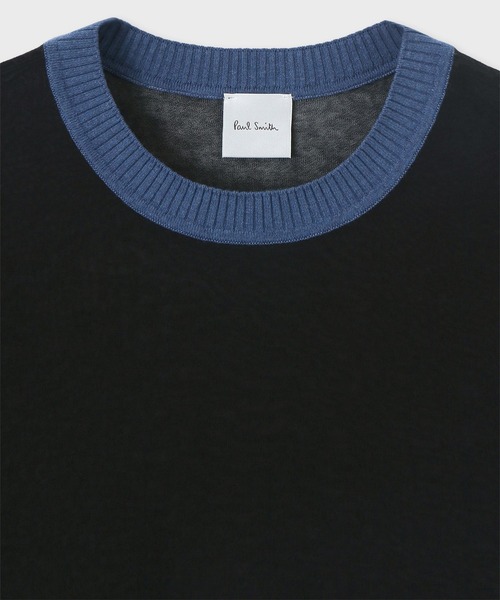 Paul Smith（ポールスミス）の「ウィメンズ シアー クルーネックニット / 245203 KN107（ニット/セーター・レディース・ブラック/オフホワイト・MEDIUM）」の5枚目の写真