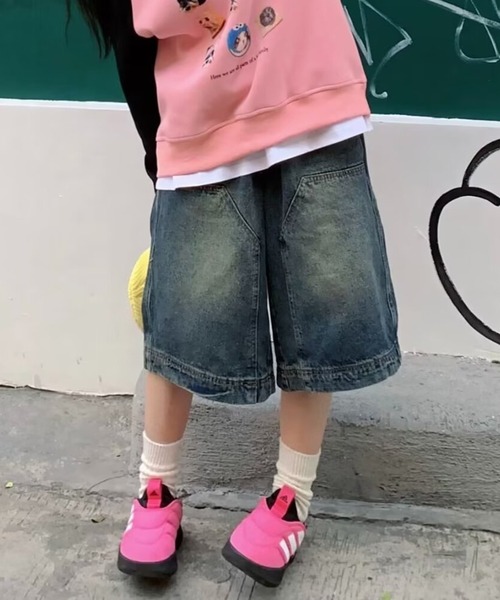 MEMECLE(メメクル)の「【 MEMECLE / メメクル 】バギー ハーフデニムパンツ(デニムパンツ・レディース・ブルー・L/M/S/XL)」の16枚目の写真