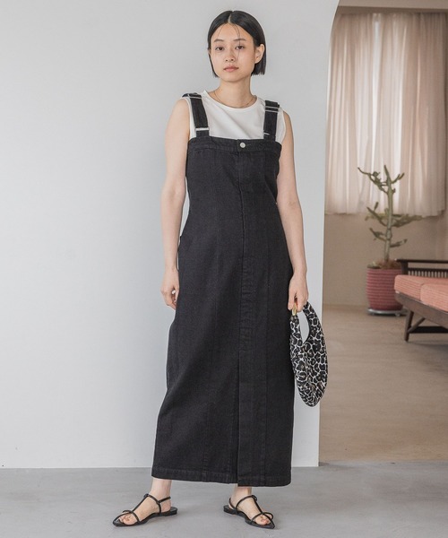 A part by（アパートバイ）の「Apb デニムジャンスカ（ジャンパースカート・レディース・ブラック/ブルー・FREE）」の8枚目の写真
