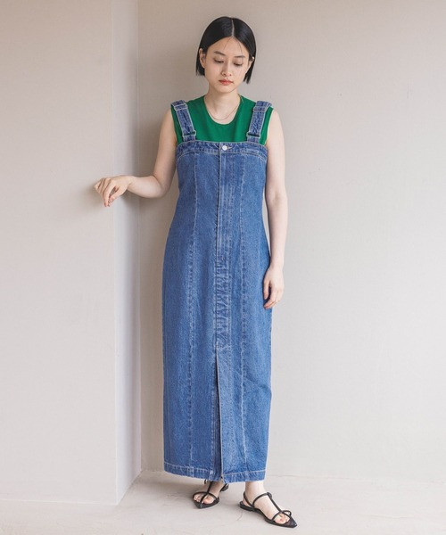 A part by（アパートバイ）の「Apb デニムジャンスカ（ジャンパースカート・レディース・ブラック/ブルー・FREE）」の11枚目の写真