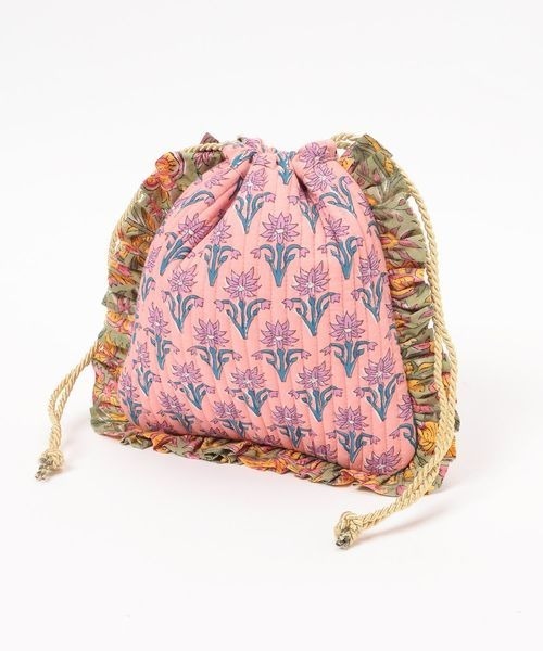 LOWRYS FARM（ローリーズファーム）の「フラワーフリルキンチャクＢＡＧ　133001（ハンドバッグ・レディース・アイボリー/ピンク・FREE）」の7枚目の写真