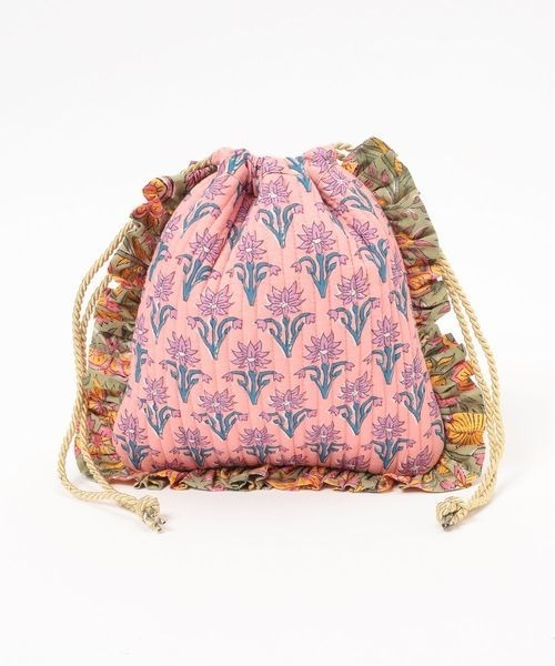 LOWRYS FARM（ローリーズファーム）の「フラワーフリルキンチャクＢＡＧ　133001（ハンドバッグ・レディース・アイボリー/ピンク・FREE）」の9枚目の写真