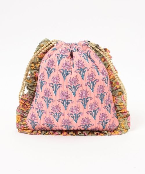 LOWRYS FARM（ローリーズファーム）の「フラワーフリルキンチャクＢＡＧ　133001（ハンドバッグ・レディース・アイボリー/ピンク・FREE）」の10枚目の写真