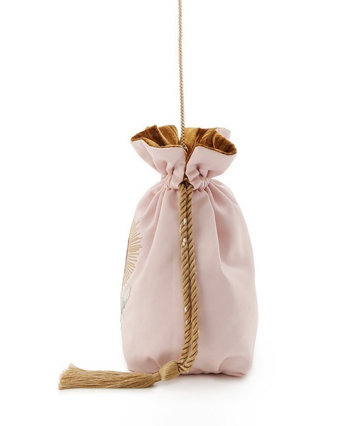 LILY BROWN（リリーブラウン）の「【LILY BROWN×KEITA MARUYAMA】エンブロイダリーリバーシブル巾着バッグ（ショルダーバッグ・レディース・オリーブ/ピンク/グリーン・FREE）」の14枚目の写真