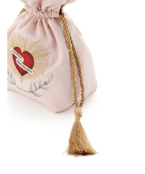 LILY BROWN（リリーブラウン）の「【LILY BROWN×KEITA MARUYAMA】エンブロイダリーリバーシブル巾着バッグ（ショルダーバッグ・レディース・オリーブ/ピンク/グリーン・FREE）」の16枚目の写真