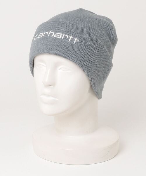 Carhartt WIP（カーハートダブリューアイピー）の「【Carhartt WIP】SCRIPT BEANIE / スクリプトビーニー（ニットキャップ/ビーニー・メンズ・ブラック×ブラック/ブルーグレー/ブラック×ホワイト/ピンク/ホワイト・ONE SIZE）」の7枚目の写真