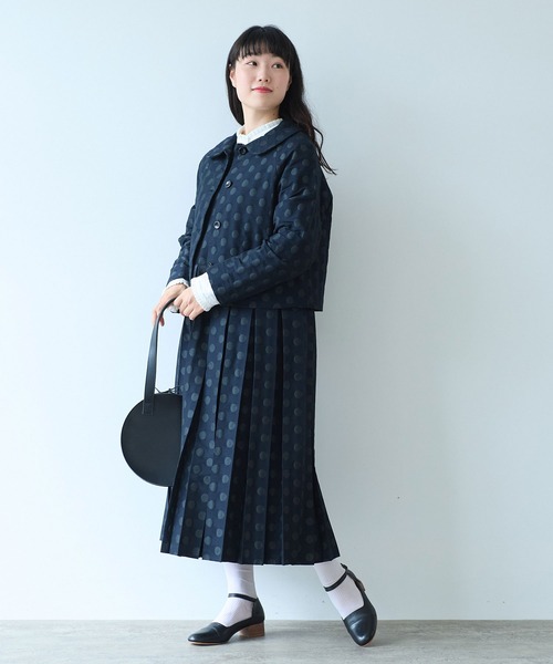 bulle de savon（ビュルデサボン）の「mizutama ジャガード 丸衿ジャケット（その他アウター・レディース・ネイビー・FREE）」の7枚目の写真