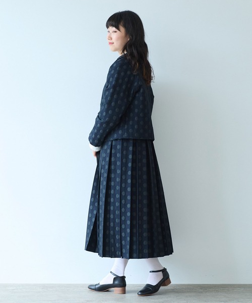 bulle de savon（ビュルデサボン）の「mizutama ジャガード 丸衿ジャケット（その他アウター・レディース・ネイビー・FREE）」の6枚目の写真