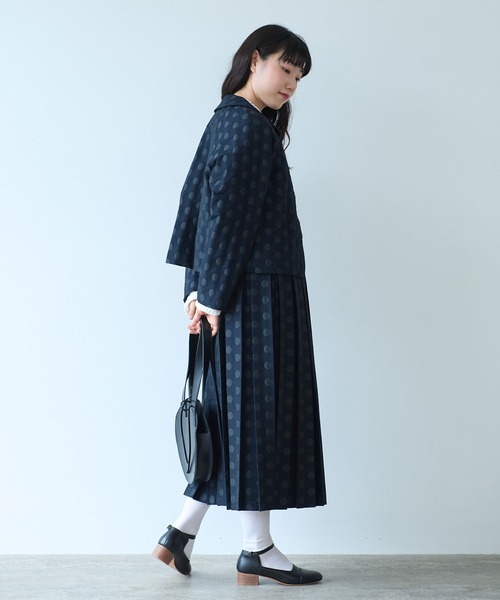 bulle de savon（ビュルデサボン）の「mizutama ジャガード 丸衿ジャケット（その他アウター・レディース・ネイビー・FREE）」の4枚目の写真