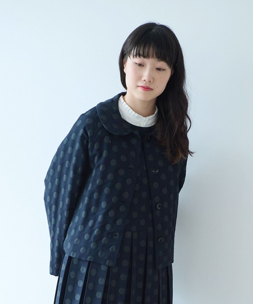 bulle de savon（ビュルデサボン）の「mizutama ジャガード 丸衿ジャケット（その他アウター・レディース・ネイビー・FREE）」の19枚目の写真