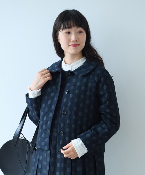 bulle de savon（ビュルデサボン）の「mizutama ジャガード 丸衿ジャケット（その他アウター・レディース・ネイビー・FREE）」の3枚目の写真