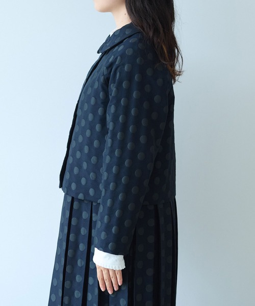 bulle de savon（ビュルデサボン）の「mizutama ジャガード 丸衿ジャケット（その他アウター・レディース・ネイビー・FREE）」の17枚目の写真