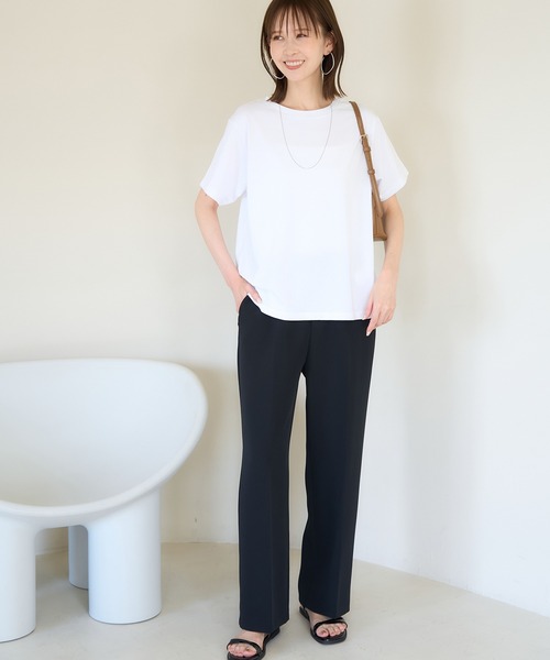 ROPE' PICNIC（ロペピクニック）の「フレンチアソートTシャツ/リンクコーデ・接触冷感（Tシャツ/カットソー・レディース・ホワイト系その他4/ホワイト系その他2/ブルー系その他/ホワイト系その他3/ホワイト系その他・38）」の7枚目の写真