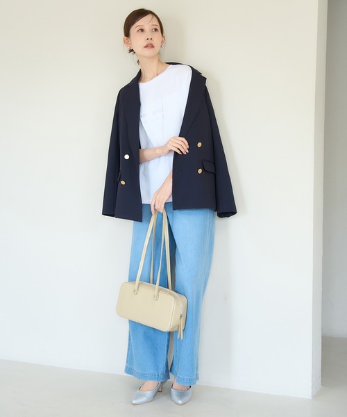 ROPE' PICNIC（ロペピクニック）の「フレンチアソートTシャツ/リンクコーデ・接触冷感（Tシャツ/カットソー・レディース・ホワイト系その他4/ホワイト系その他2/ブルー系その他/ホワイト系その他3/ホワイト系その他・38）」の19枚目の写真