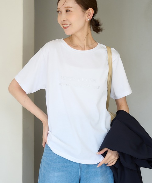 ROPE' PICNIC（ロペピクニック）の「フレンチアソートTシャツ/リンクコーデ・接触冷感（Tシャツ/カットソー・レディース・ホワイト系その他4/ホワイト系その他2/ブルー系その他/ホワイト系その他3/ホワイト系その他・38）」の21枚目の写真