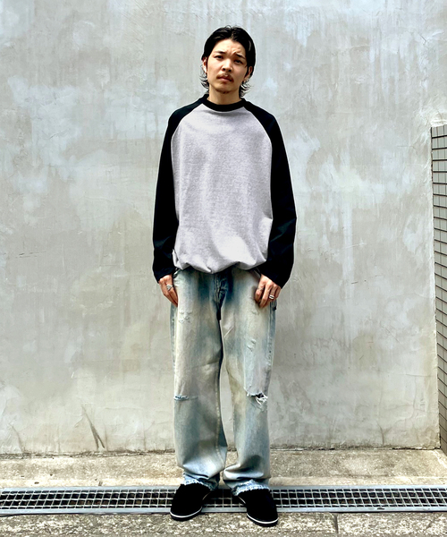 is-ness（イズネス）の「【is-ness / イズネス】BALLOON RAGLAN LONG SLEEVE T SHI（Tシャツ/カットソー・メンズ・グレー/ホワイト系その他・LARGE/MEDIUM）」の6枚目の写真